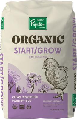 Show full view: Kruse's Perfection Brand Organic Poultry Starter Grower 18% Protein Crumble Chicken Feed, 40-lb bag slide 1 of 5