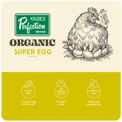Show full view: Kruse's Perfection Brand Organic Super Egg 17% Protein Layer Chicken Feed, 40-lb bag slide 4 of 6
