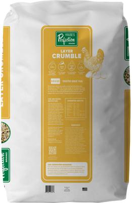 Show full view: Kruse's Perfection Brand Poultry 17% Protein Layer Crumble Chicken Feed, 40-lb bag slide 2 of 7