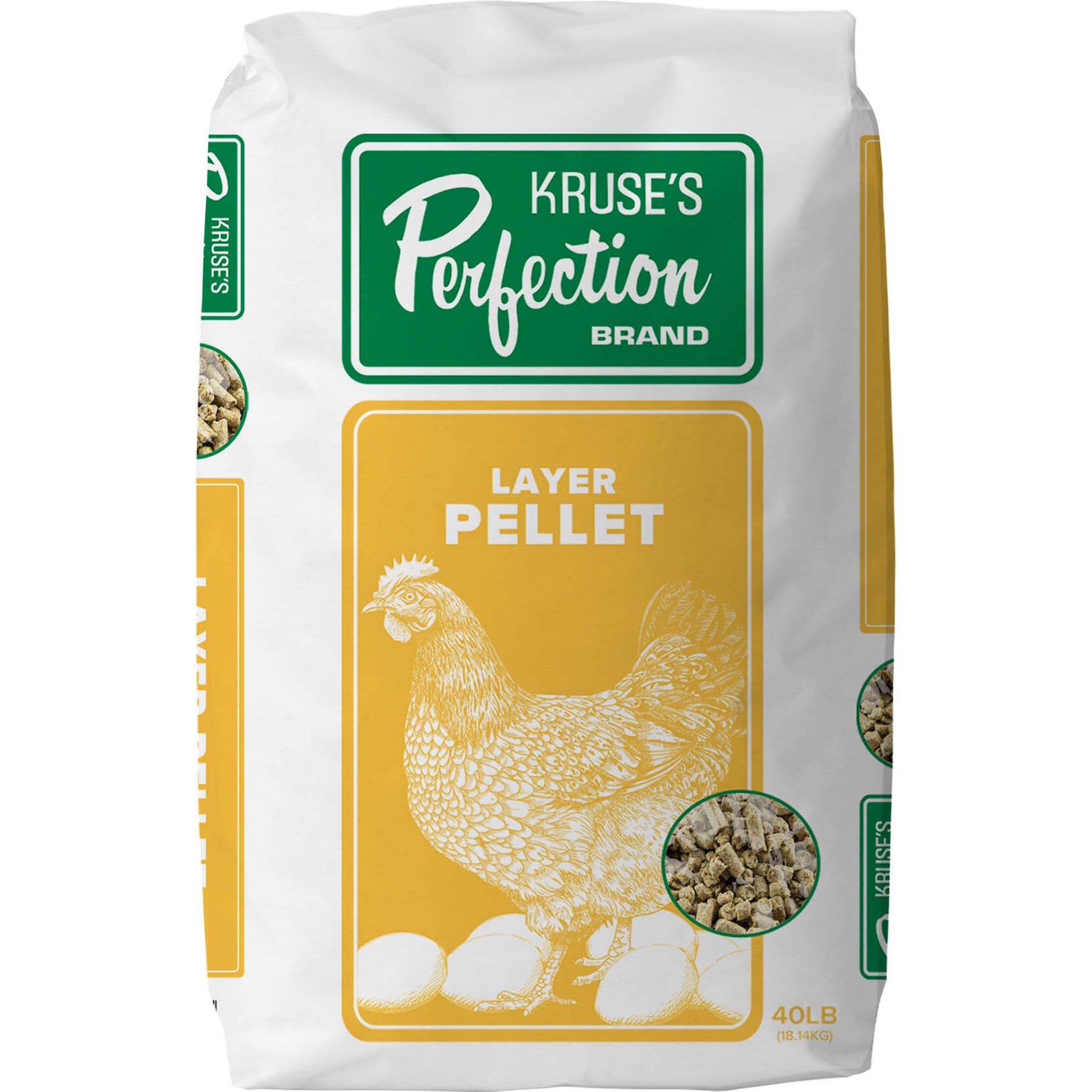 Kruse's Perfection Brand Poultry Layer Pellet Chicken Feed, 40-lb bag