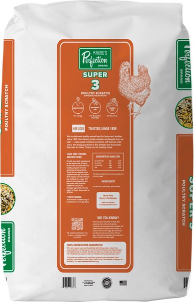 Kruse's Perfection Brand Super 3 Scratch 8% Protein Grain Poultry Feed