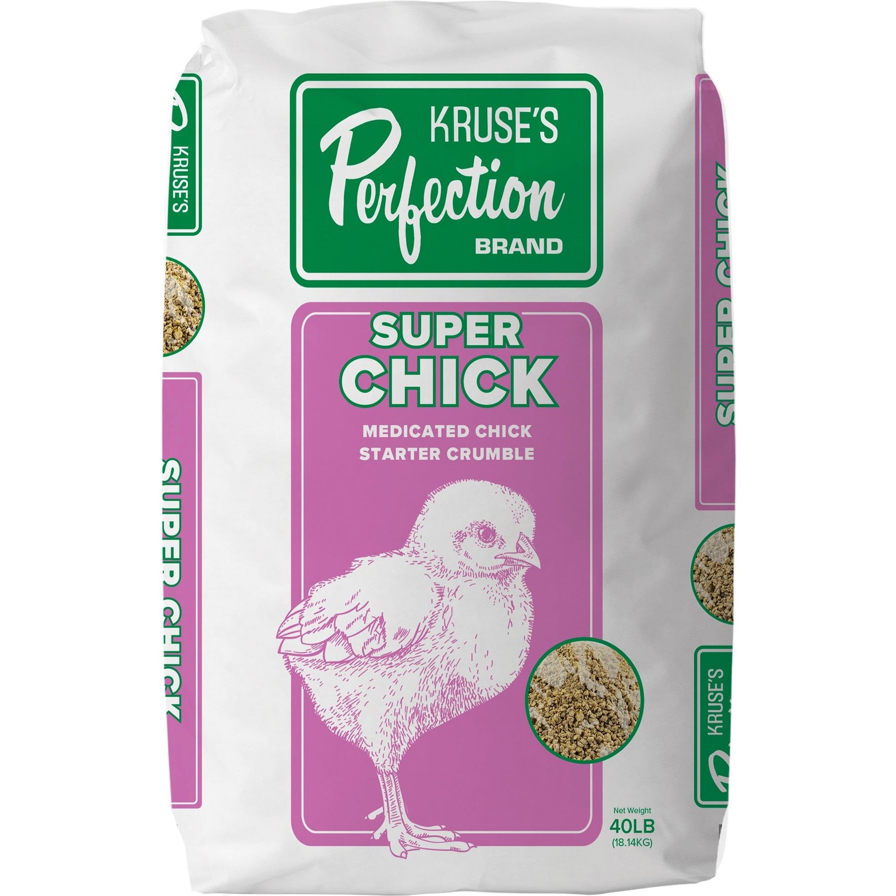Kruse's Perfection Brand Super Chick Starter Crumble Medicated Chicken Feed, 40-lb bag
