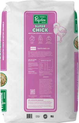 Show full view: Kruse's Perfection Brand Super Chick Starter Crumble Medicated Chicken Feed, 40-lb bag slide 2 of 7