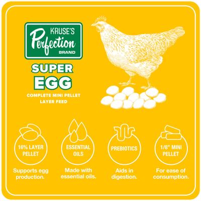 Show full view: Kruse's Perfection Brand Super Egg Complete Whole Grains Chicken Feed, 40-lb bag slide 4 of 7