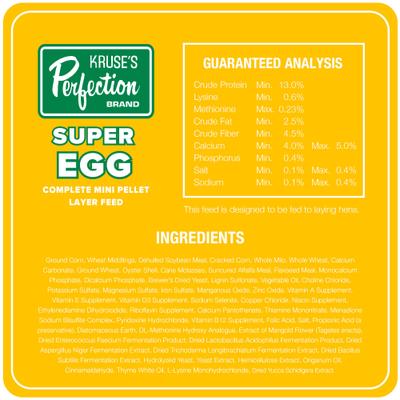 Show full view: Kruse's Perfection Brand Super Egg Complete Whole Grains Chicken Feed, 40-lb bag slide 5 of 7