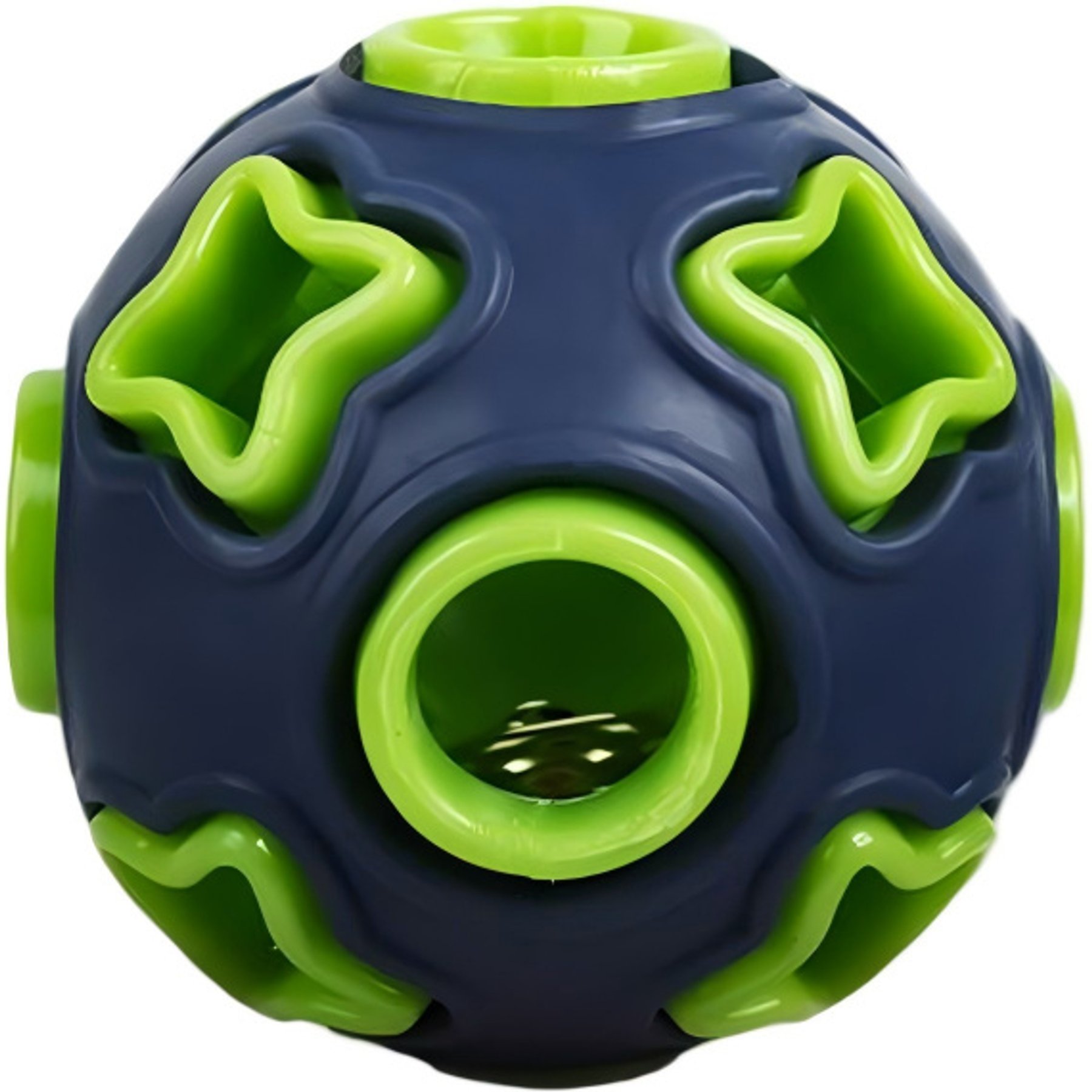 Kseroo 4-Corner Squeaky Ball Dog Toy, Purple/Green, Small