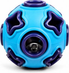 Kseroo 4-Corner Squeaky Ball Dog Toy, Blue/Purple, Small