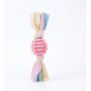 Kseroo Bumpy Ball Knotted Rope Teething Training Chew Dog Toy, Pink