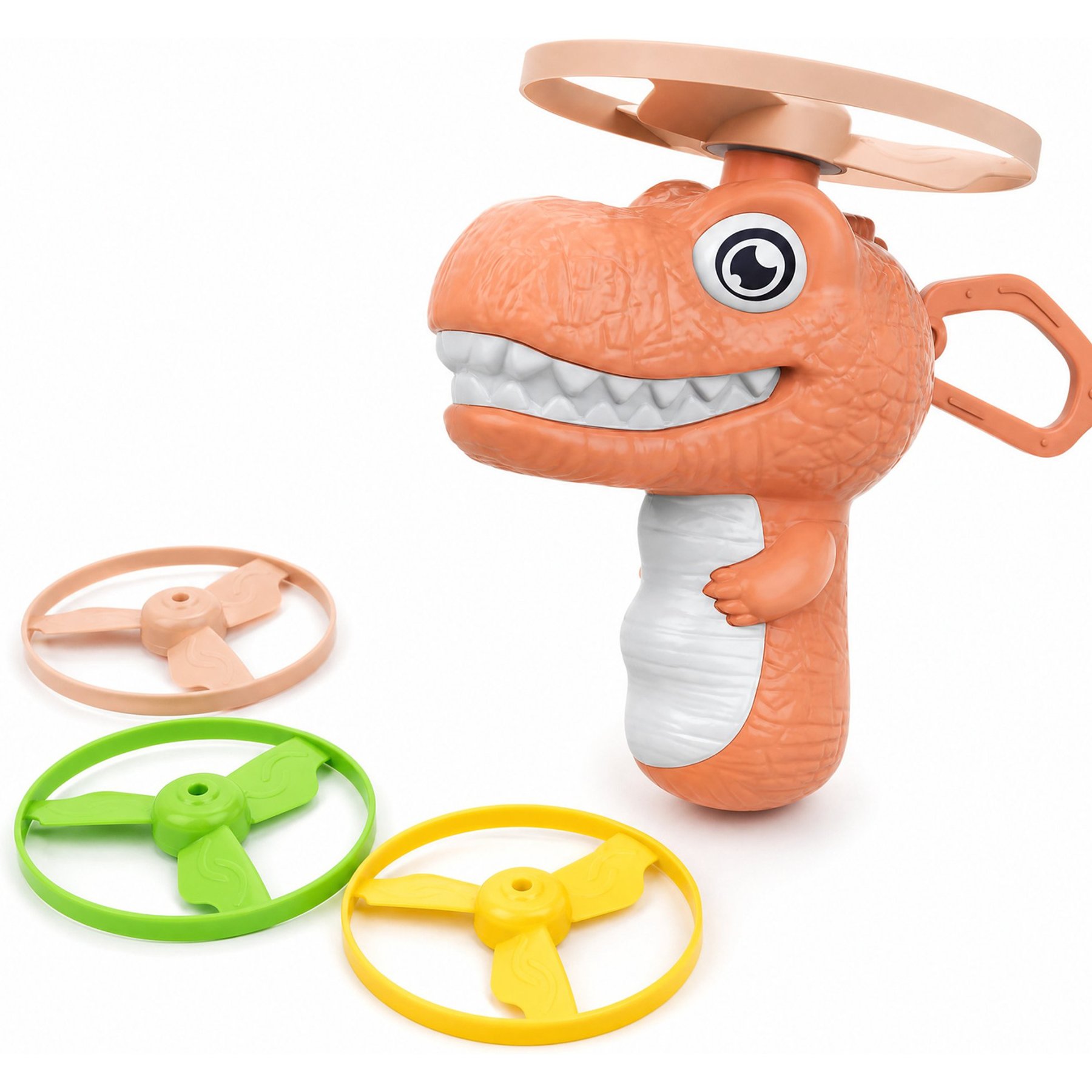 Kseroo Cartoon Dinosaur Flying Disc Launcher Cat Toy, Pink