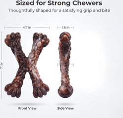 Kseroo Cat Paw Four-Legged Bone Bacon Flavored Nylon Dental Care Dog Chew Toy, Brown slide 2 of 9