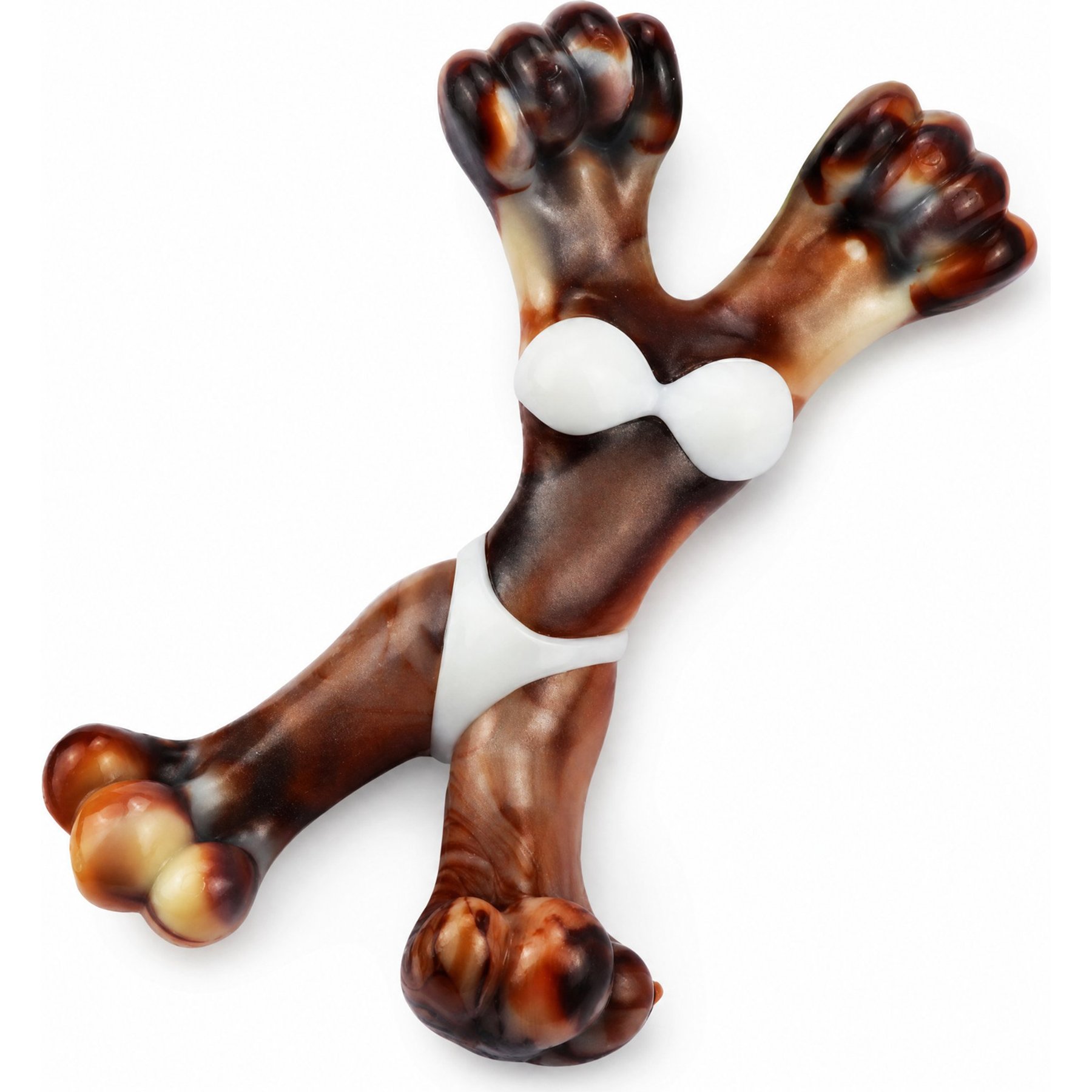 Kseroo Catwoman Bacon Flavored Nylon Dental Care Dog Chew Toy, Brown