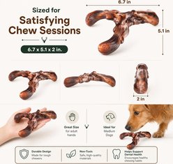 Kseroo Christmas Deer Beef-Flavored Nylon Tough Chew Dog Toy, Brown slide 2 of 9