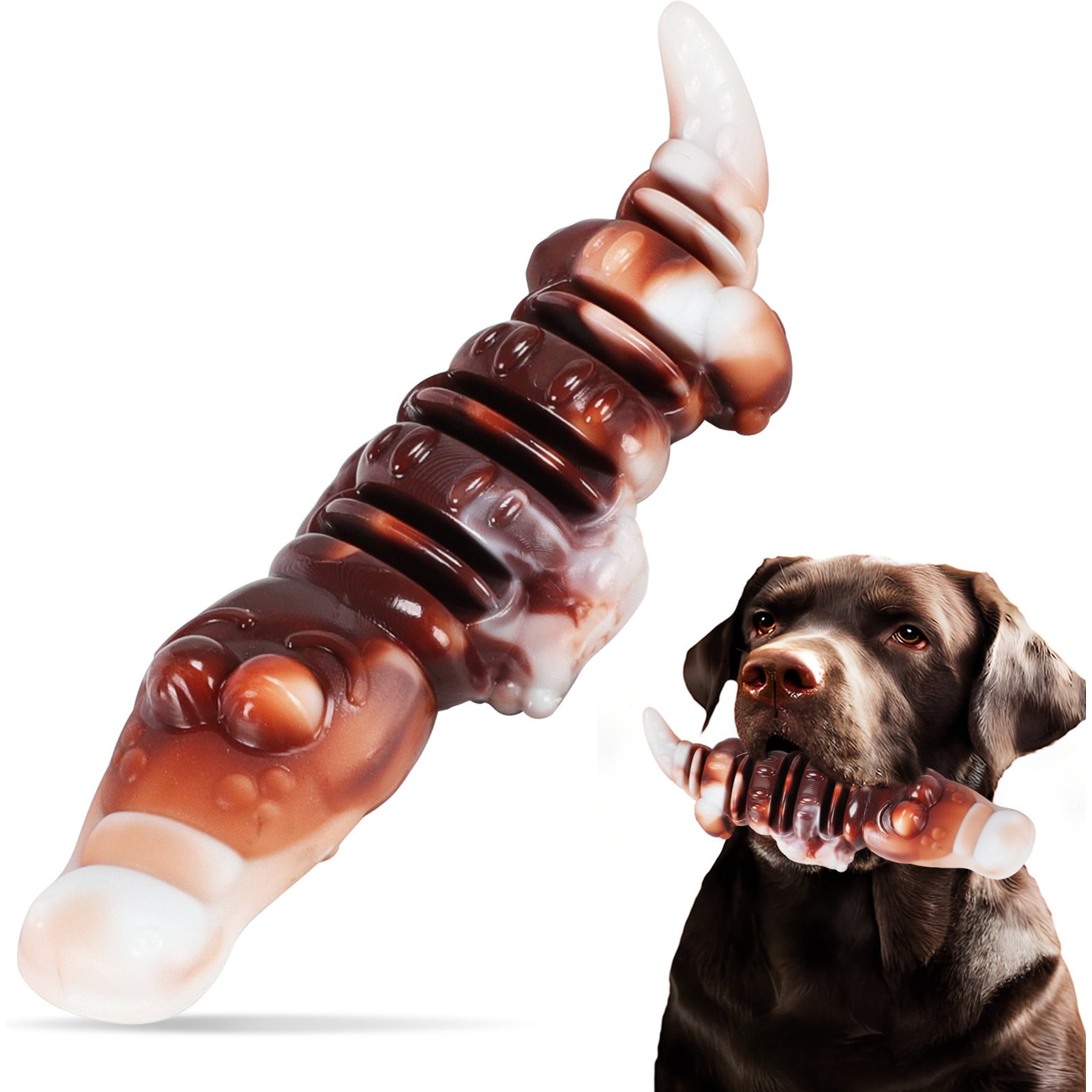 Kseroo Classic Alligator Beef-Flavored Nylon Tough Chew Dog Toy, Coffee Brown