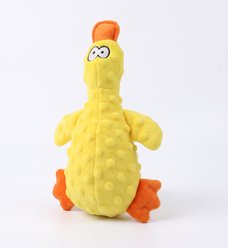 Kseroo Crinkle-Sounding Plush Duck Dog & Cat Toy, Yellow