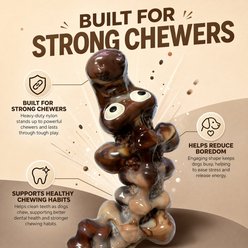 Kseroo Crocodile Skeleton Bacon Flavored Nylon Dental Care Dog Chew Toy, Brown slide 2 of 6