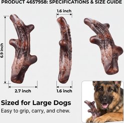 Kseroo Curved Branch Bacon Flavored Nylon Dental Care & Anxiety Relief Dog Chew Toy, Brown slide 2 of 8