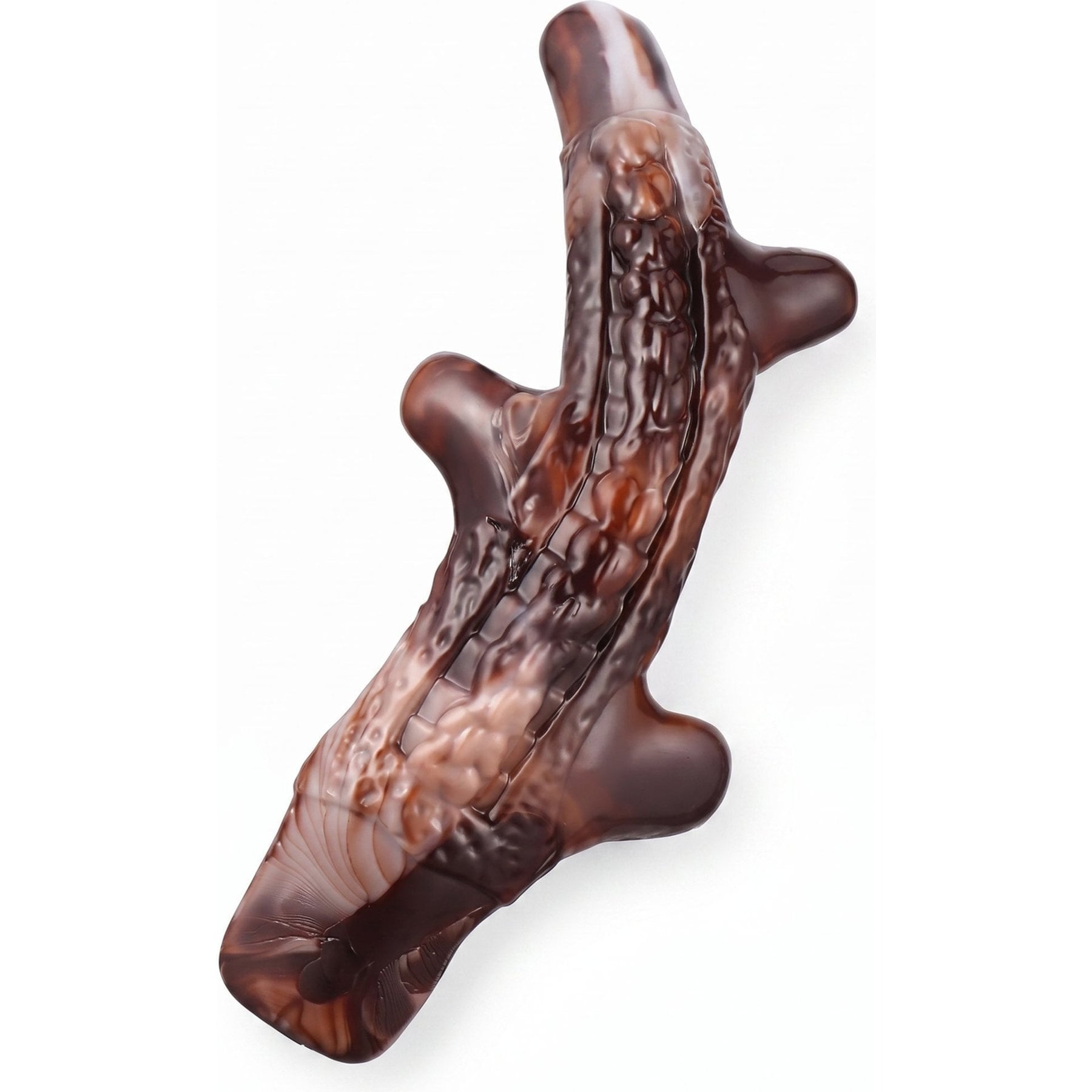 Kseroo Curved Branch Bacon Flavored Nylon Dental Care & Anxiety Relief Dog Chew Toy, Brown