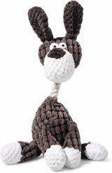 Kseroo Cute Animal Design Squeaky Plush Chew Dog Toy, Brown/White