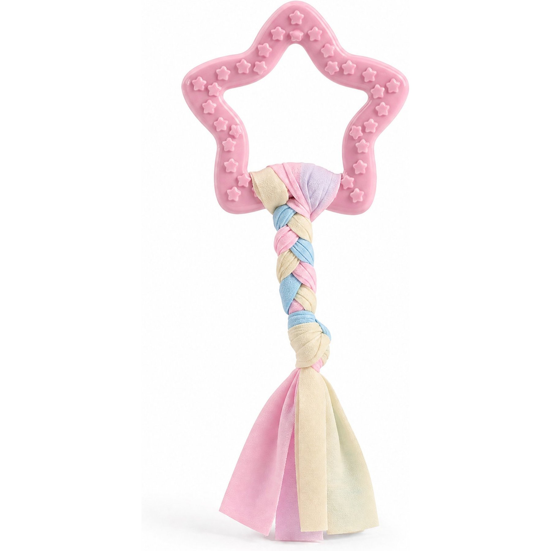 Kseroo Dental Health Star Shape Knotted Rope Teething Training Chew Dog Toy, Pink