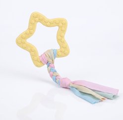 Kseroo Dental Health Star Shape Knotted Rope Teething Training Chew Dog Toy, Yellow