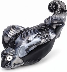 Kseroo Devil Fish Bacon Flavored Rubber & Nylon Hybrid Dog Chew Toy with Squeaker, Black slide 1 of 8