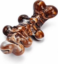 Kseroo Dinosaur Skeleton Bacon Flavored Nylon Dental Care Dog Chew Toy, Brown