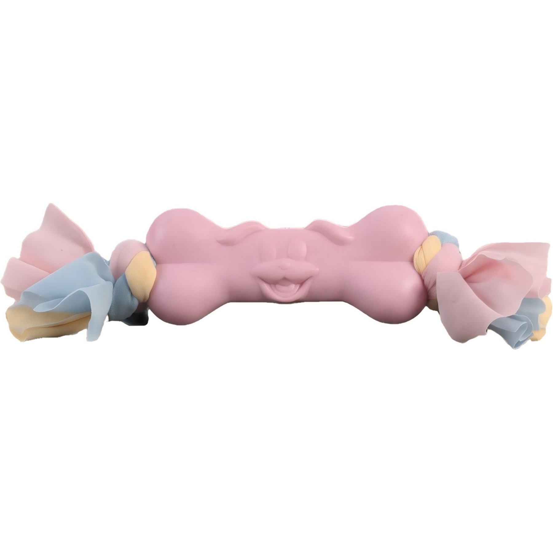 Kseroo Dog Face Bone Knotted Rope Teething Training Chew Dog Toy, Pink
