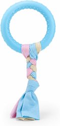 Kseroo Dot Texture Ring Knotted Rope Teething Training Chew Dog Toy, Blue, Large