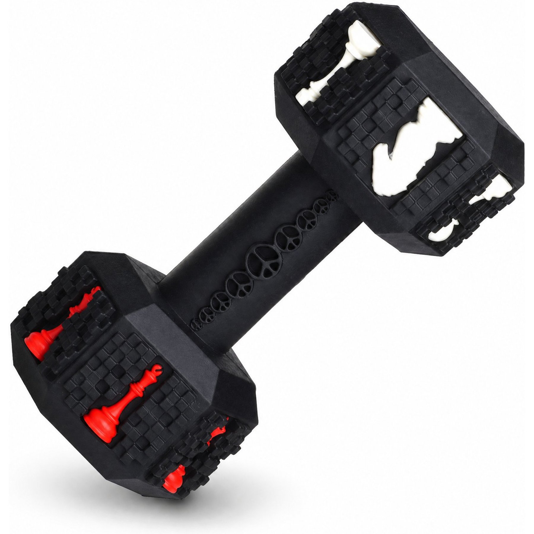 Kseroo Dumbbell Dental Rubber Training & Teething Chew Dog Toy, Black, Large
