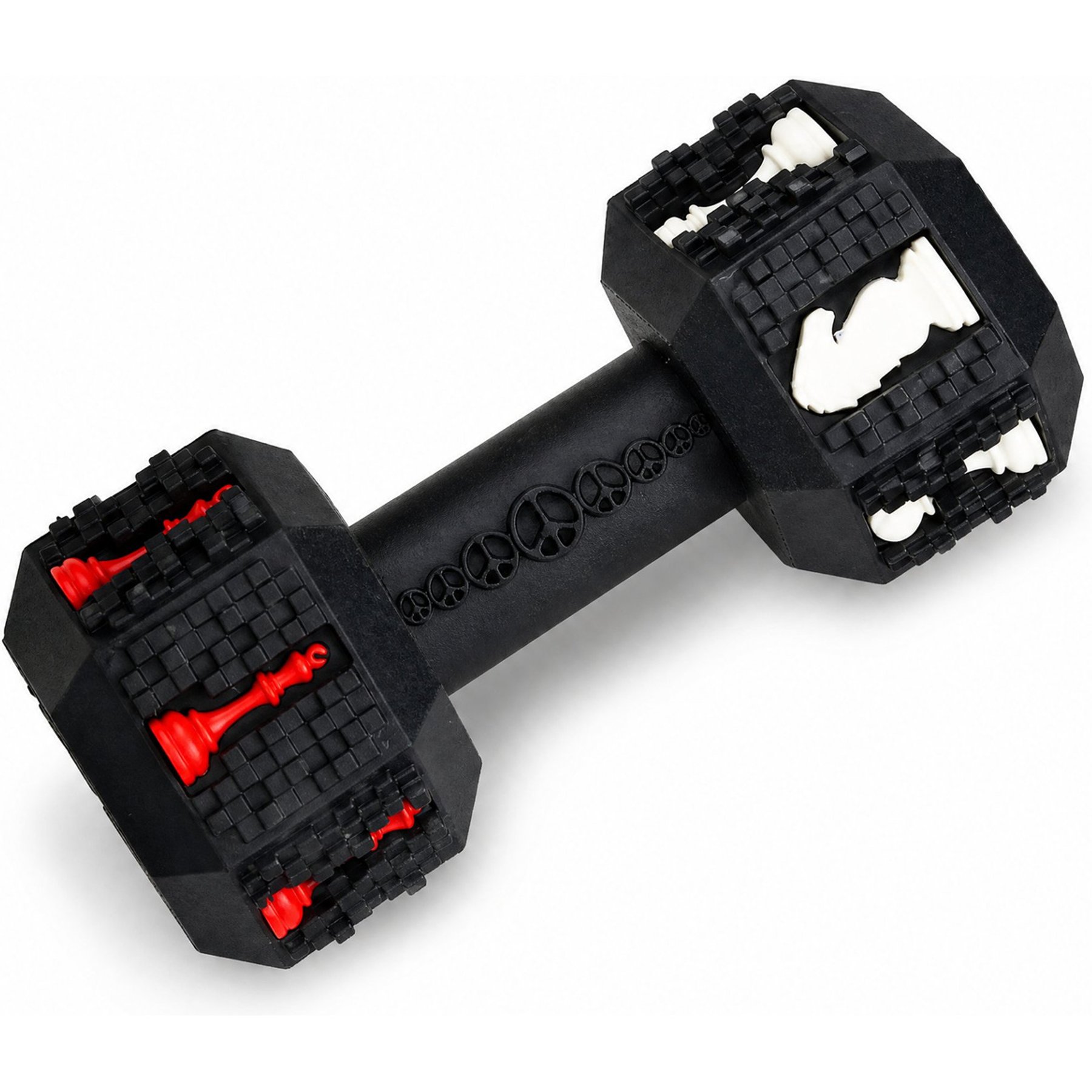 Kseroo Dumbbell Dental Rubber Training & Teething Chew Dog Toy, Black, Medium