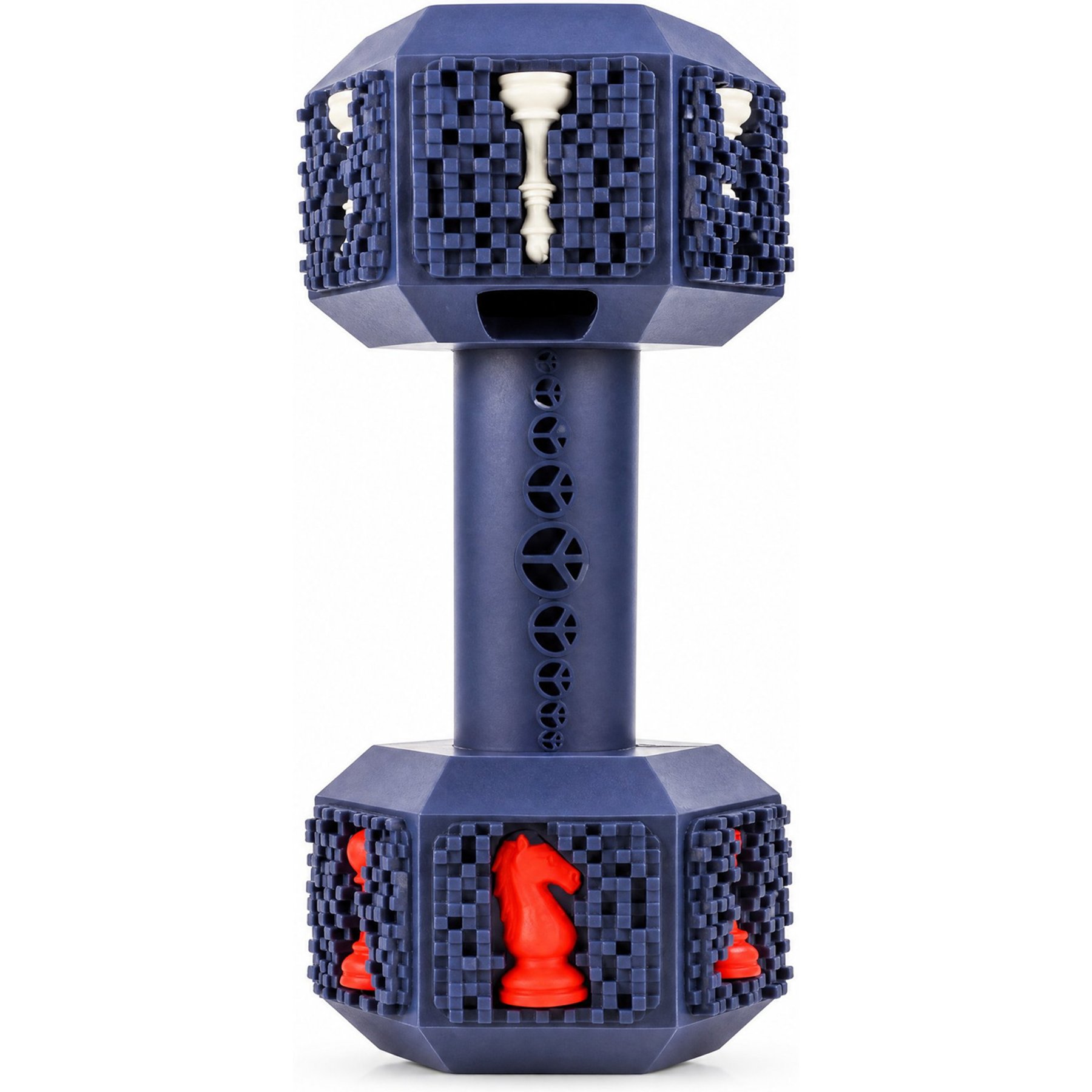Kseroo Dumbbell Dental Rubber Training & Teething Chew Dog Toy, Blue, Medium