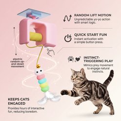 Kseroo Electric Random-Lift Teaser Yo-Yo Cat Toy, Pink slide 2 of 7