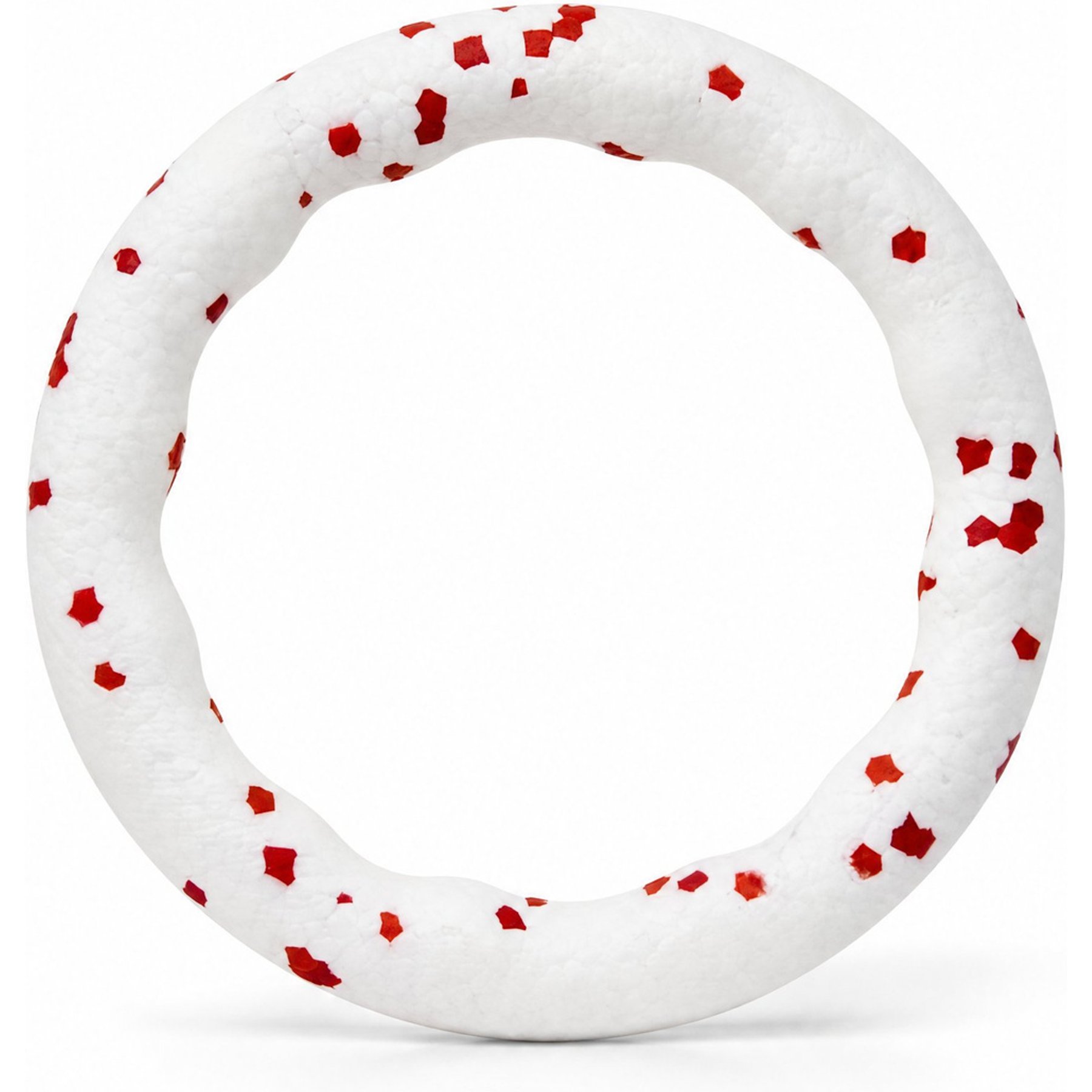 Kseroo ETPU Foam Rubber Pull Ring Outdoor Training & Dental Flying Disc Dog Toy, Red, Small