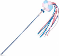 Kseroo Fairy Wand Cat Teaser Toy with Tassels & Beads, Blue