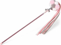 Kseroo Fairy Wand Cat Teaser Toy with Tassels & Beads, Pink