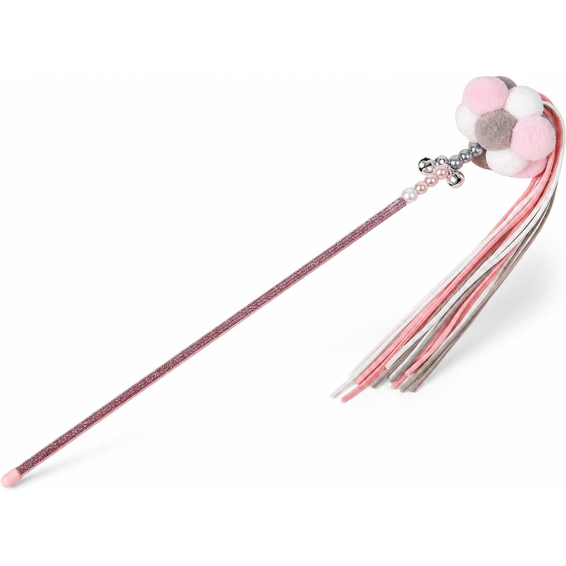 Kseroo Fairy Wand Cat Teaser Toy with Tassels & Beads, Pink