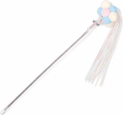Kseroo Fairy Wand Cat Teaser Toy with Tassels & Beads, White