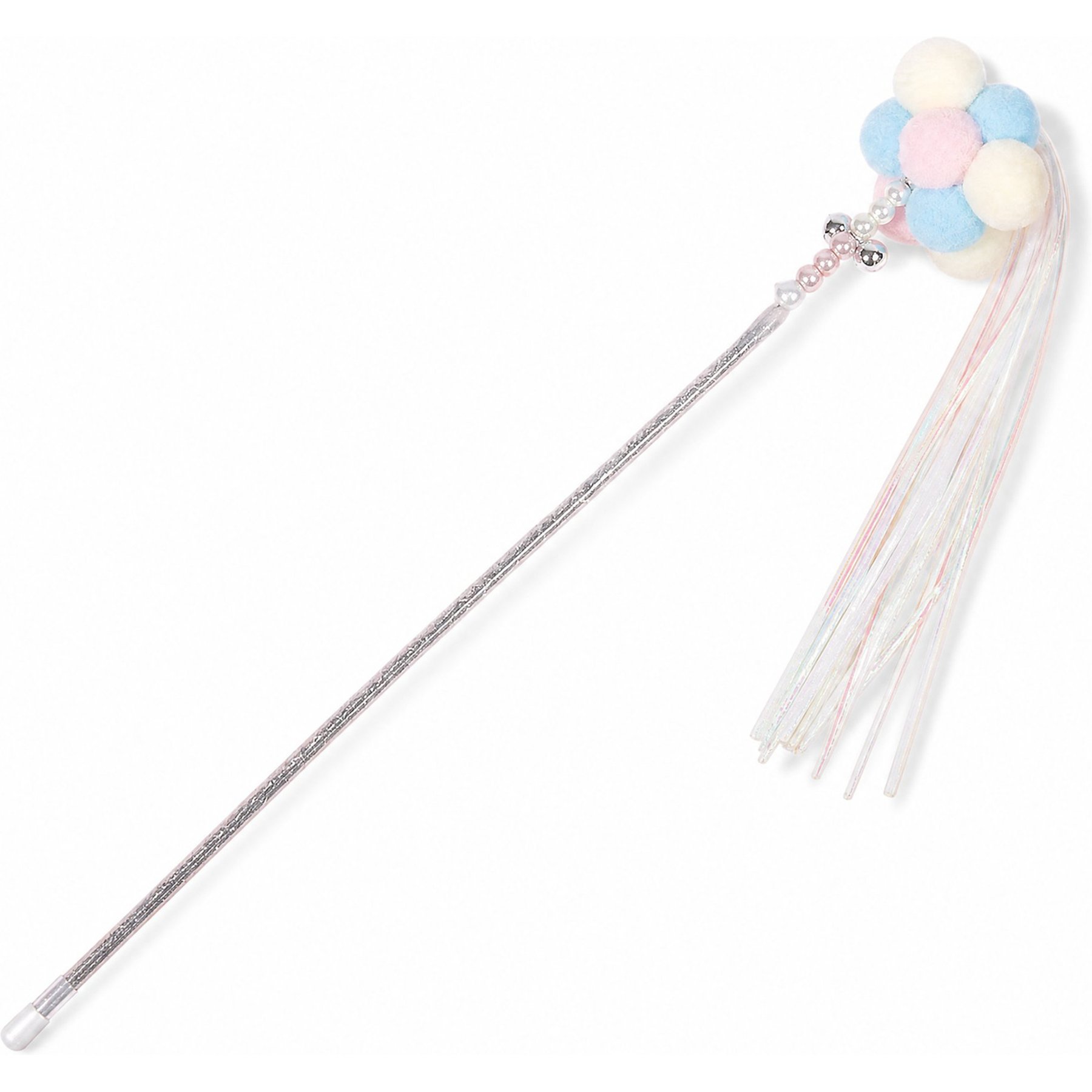Kseroo Fairy Wand Cat Teaser Toy with Tassels & Beads, White