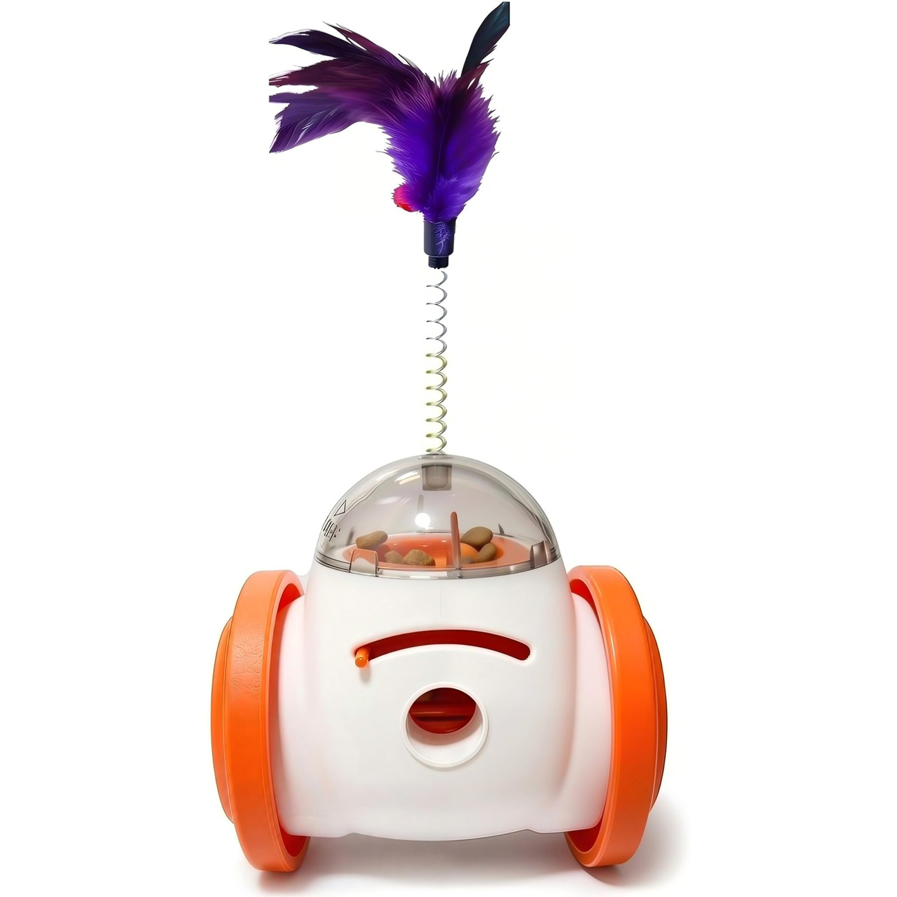 Kseroo Feather-Added Slow-Feed Balance Exercise Training Chasers Cat Toy, Orange