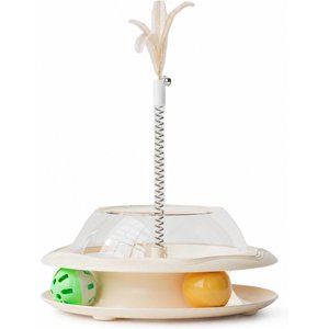 Kseroo Feather Track Cat Spinner Toy, Beige