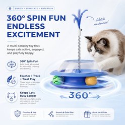 Kseroo Feather Track Cat Spinner Toy, Blue slide 2 of 9