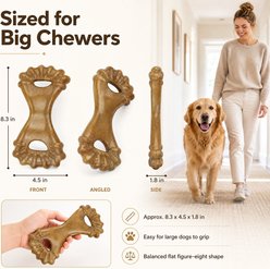 Kseroo Flat 8-Bone Bacon Flavored Nylon Dental Care Dog Chew Toy, Light Brown slide 2 of 9