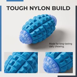 Kseroo Football Chew Toy Beef Flavored Rubber & Nylon Hybrid Dog Chew Toy with Squeaker, Blue slide 2 of 9