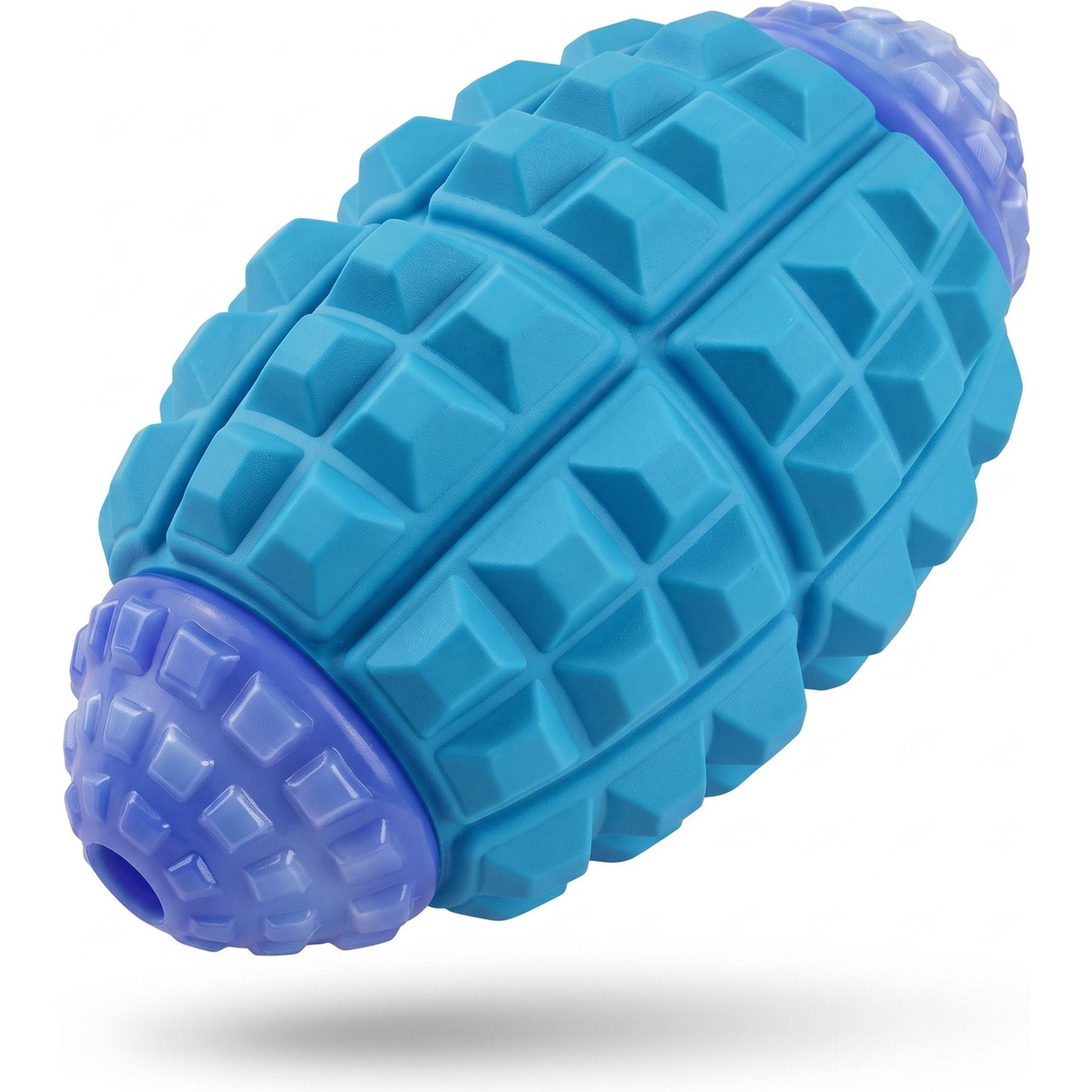 Kseroo Football Chew Toy Beef Flavored Rubber & Nylon Hybrid Dog Chew Toy with Squeaker, Blue