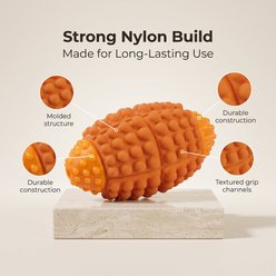 Kseroo Football Milk Flavored Rubber & Nylon Hybrid Dog Chew Toy with Squeaker, Orange slide 2 of 9