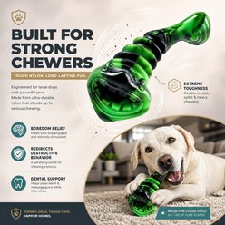 Kseroo Ghost Piranha Bone Milk Flavored Nylon Dental Care Dog Chew Toy, Green slide 2 of 7
