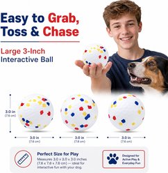 Kseroo Interactive Play Bounce Fetch Training Spring & Teething Ball Dog Toy, Large, Red/Blue slide 2 of 9