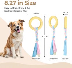 Kseroo Interactive Ring Knotted Rope Teething Training Chew Dog Toy, Yellow, Large slide 2 of 9