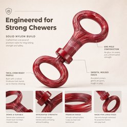 Kseroo Interactive Squeaker Bacon Flavored Nylon Dental Care Dog Chew Toy, Bright Red slide 2 of 9