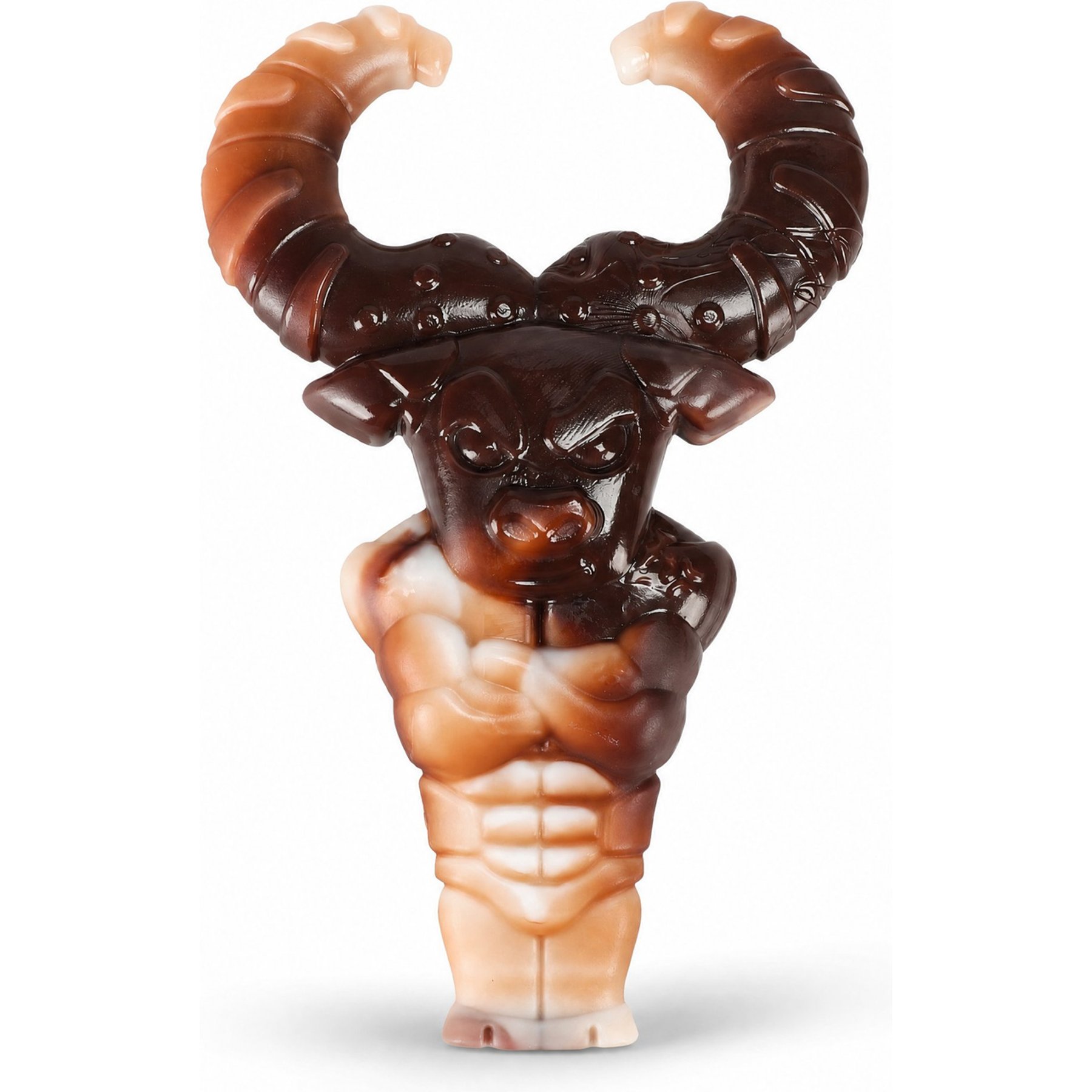 Kseroo Mighty Bull Beef-Flavored Nylon Tough Chew Dog Toy, Brown
